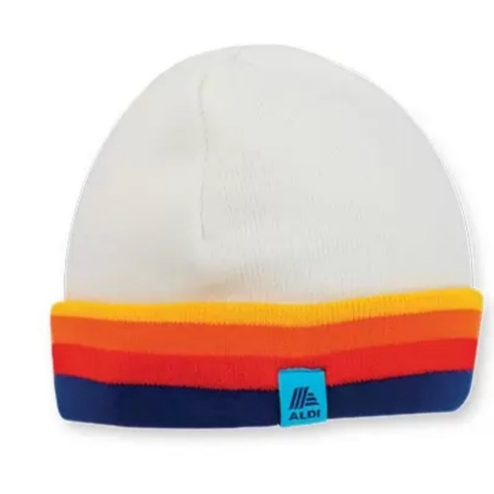 NWT ALDI Gear White Beanie limited edition Fall 2023 One Size Fleece Lined
